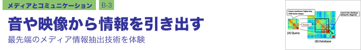 メディアとコミュニケーション B-3 音や映像から情報を引き出す ―最先端のメディア情報抽出技術を体験―