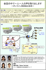 会話の中で一人一人の声を取り出します―オンライン発話抽出技術―