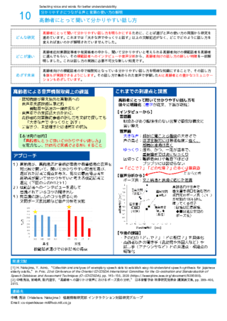 高齢者にとって聞いて分かりやすい話し方