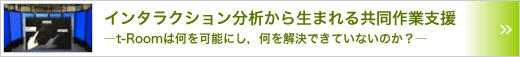 インタラクション分析から生まれる共同作業支援　～t-Roomは何を可能にし，何を解決できていないのか？～