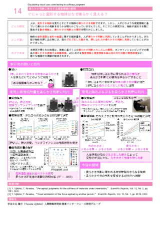 ぐにゃっと変形する物体はなぜ柔らかく見える？